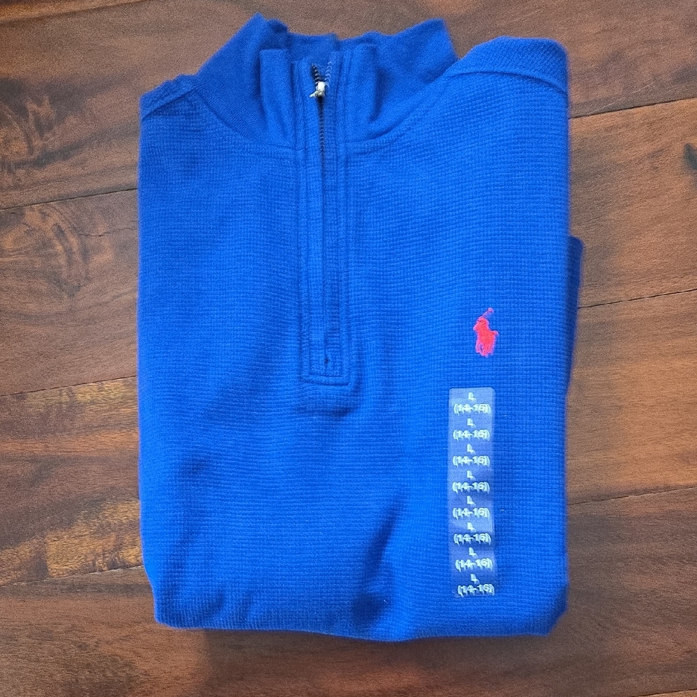Polo by Ralph Lauren Men's Royal Blue Zip-Up Sweater